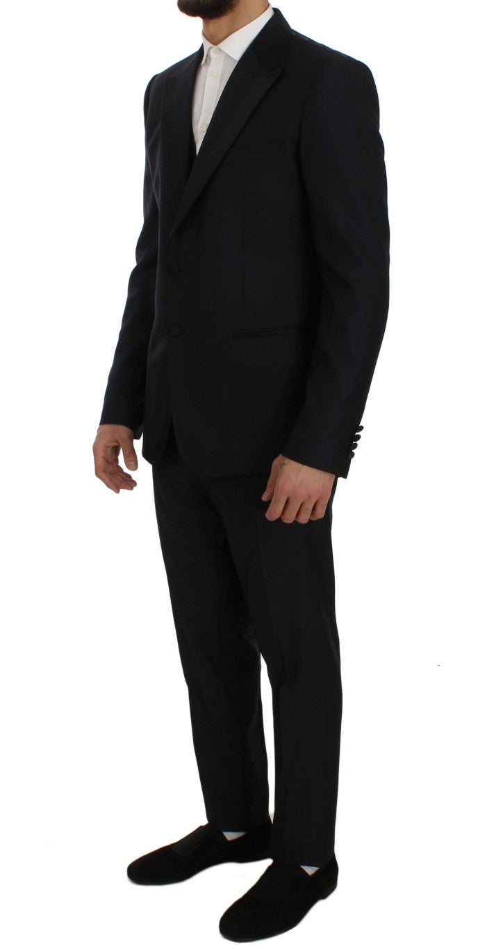 Elegant Blue Slim Fit Three-Piece Suit