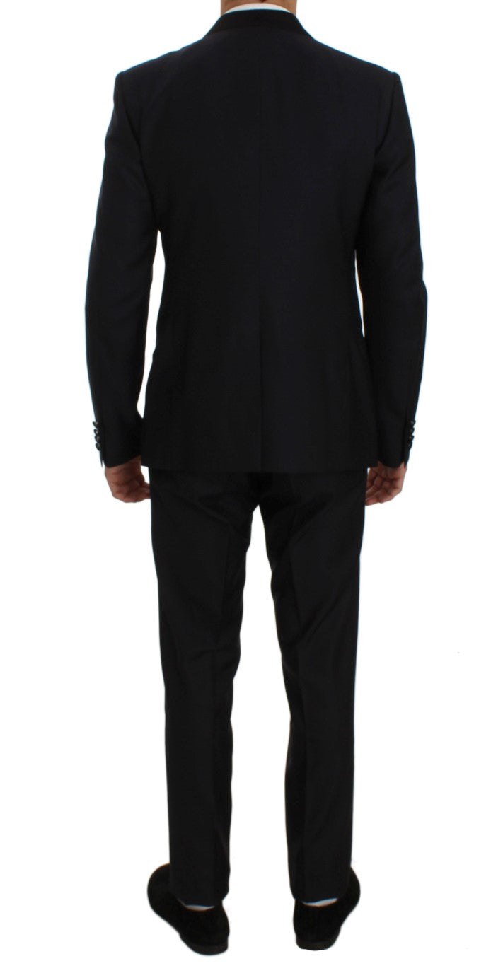 Elegant Blue Slim Fit Three-Piece Suit