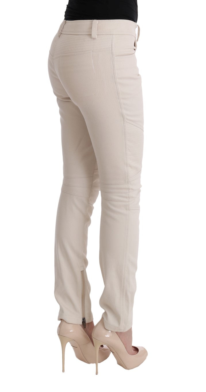 Chic White Slim Fit Denim Treasure