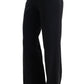 Black Viscose Flare Bootcut Pants