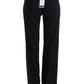 Black Viscose Flare Bootcut Pants