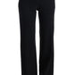 Black Viscose Flare Bootcut Pants