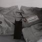 Chic Gray Cropped Silk Pants