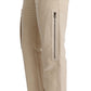 Beige Wool Cropped Regular Fit Pants