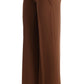 Elegant Boot Cut Brown Polyester Pants