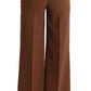 Elegant Boot Cut Brown Polyester Pants