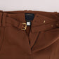 Elegant Boot Cut Brown Polyester Pants