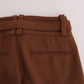 Elegant Boot Cut Brown Polyester Pants