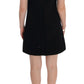 Elegant Wool Mini Shift Dress with Crystals
