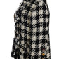 Black White Wool Knitted Crystal Jacket
