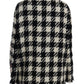 Black White Wool Knitted Crystal Jacket