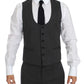 Elegant Gray Wool Stretch 3-Piece Suit