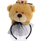 Teddy Bear Gold Crown Crystal Hairband