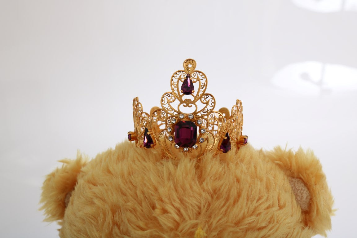 Teddy Bear Gold Crown Crystal Hairband