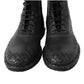 Bottega Veneta Men's Dark Gray Leather Side Zipper Boots
