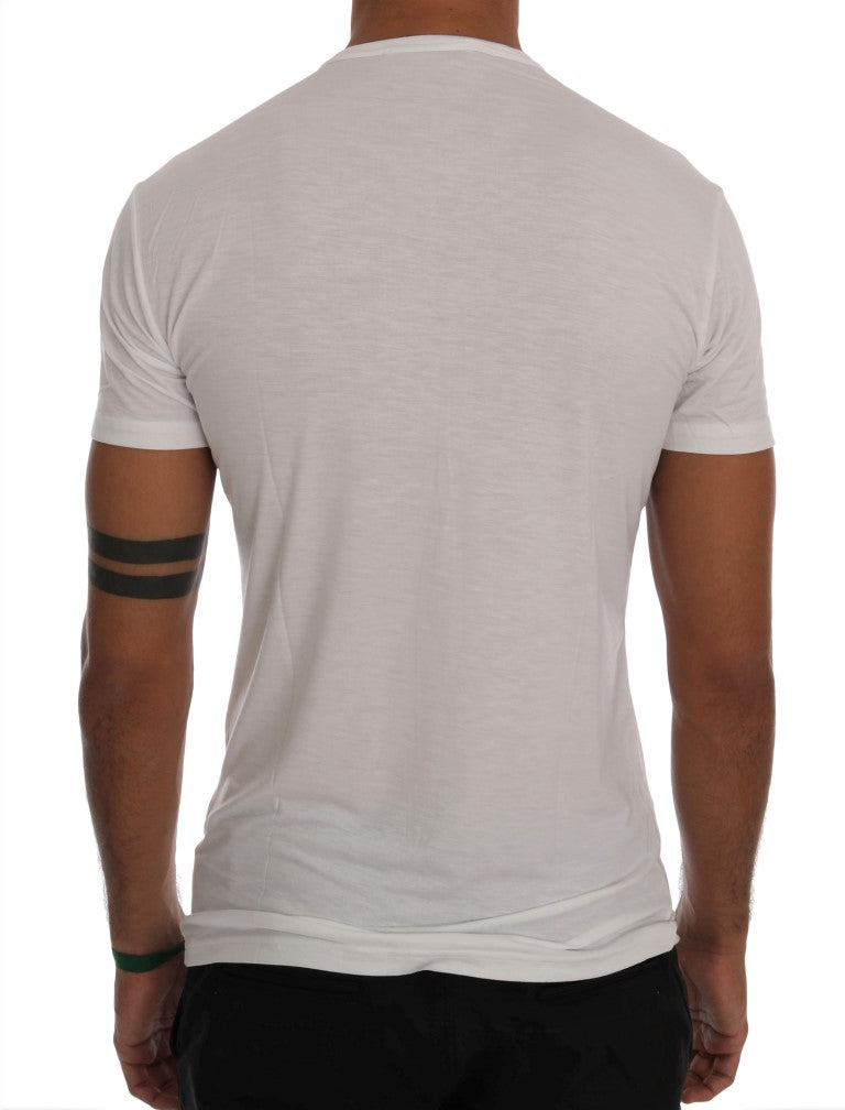 Elegant White Crew-Neck Cotton T-Shirt