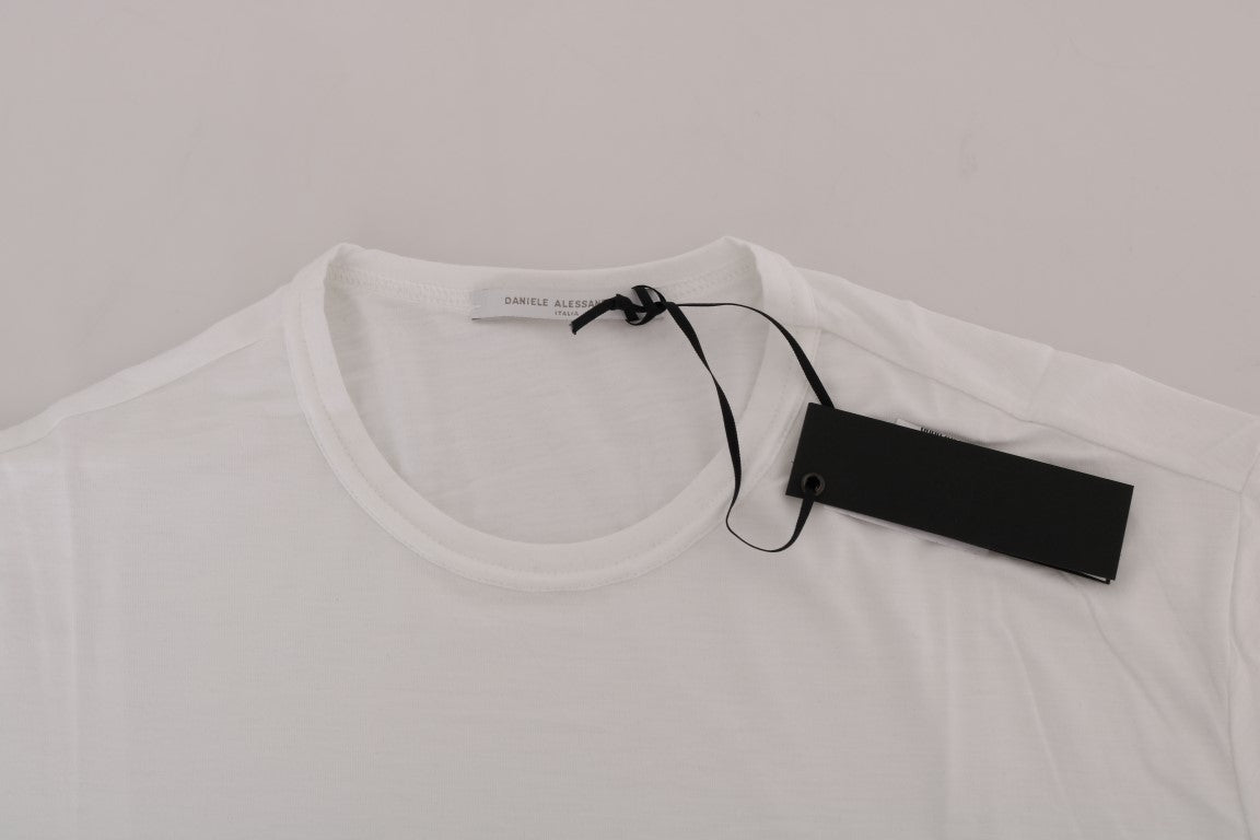 Elegant White Crew-Neck Cotton T-Shirt