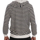 Elegant Full Zip Hooded Striped Sweater