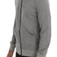 Gray Full Zipper Hodded Cotton Sweater