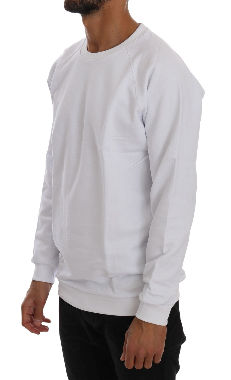 White Crewneck Cotton Sweater