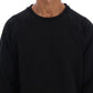 Elegant Black Cotton Crewneck Sweater