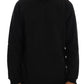 Elegant Black Cotton Crewneck Sweater