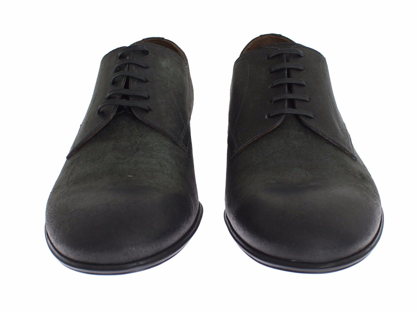 Elegant Green Leather Derby Shoes