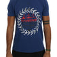 Elegant Blue Crewneck Cotton Tee