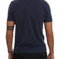 Elegant Crewneck Logo Tee - Chic Blue Cotton