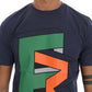Elegant Crewneck Logo Tee - Chic Blue Cotton