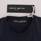Elegant Crewneck Logo Tee - Chic Blue Cotton