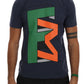 Elegant Crewneck Logo Tee - Chic Blue Cotton