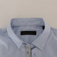 Elegant Blue Casual Cotton Shirt