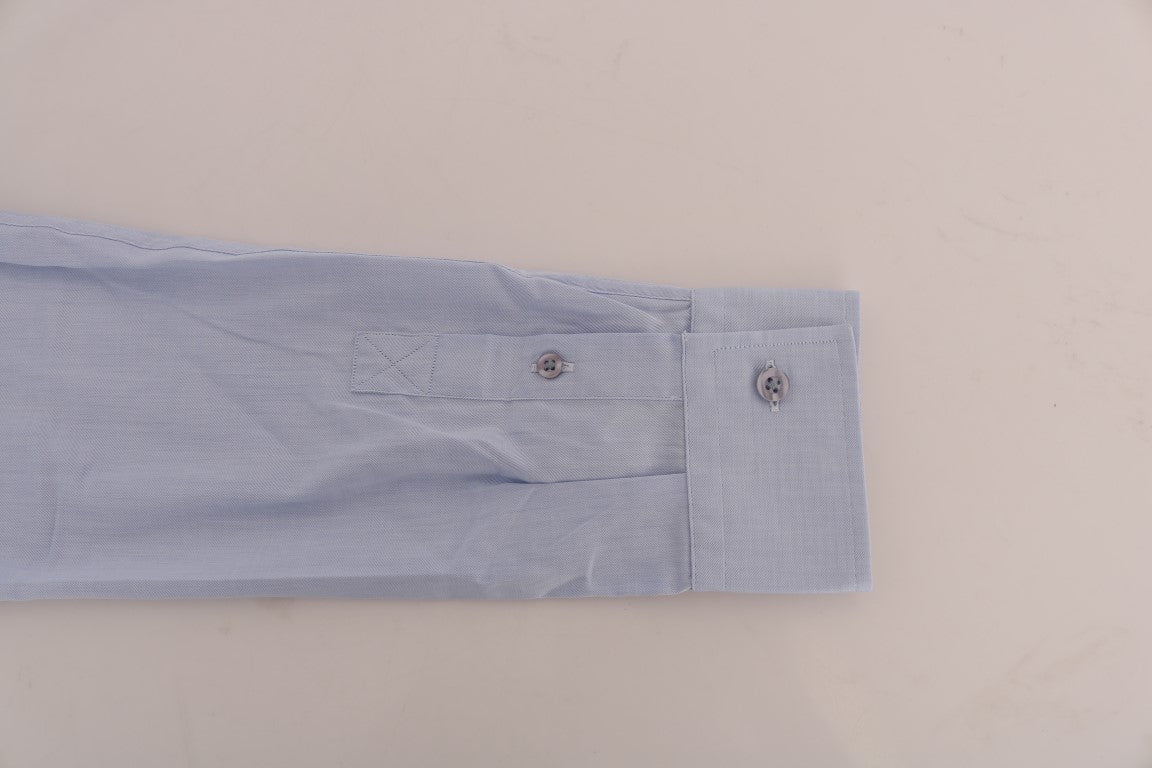 Elegant Blue Casual Cotton Shirt