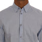 Elegant Blue Casual Cotton Shirt