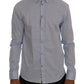 Elegant Blue Casual Cotton Shirt