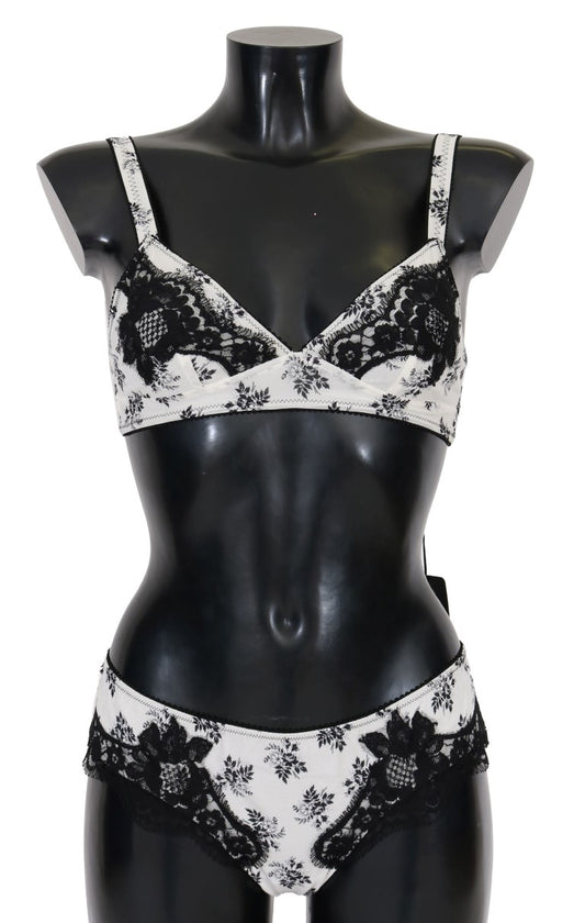 Elegant Floral Lace Silk Lingerie Set