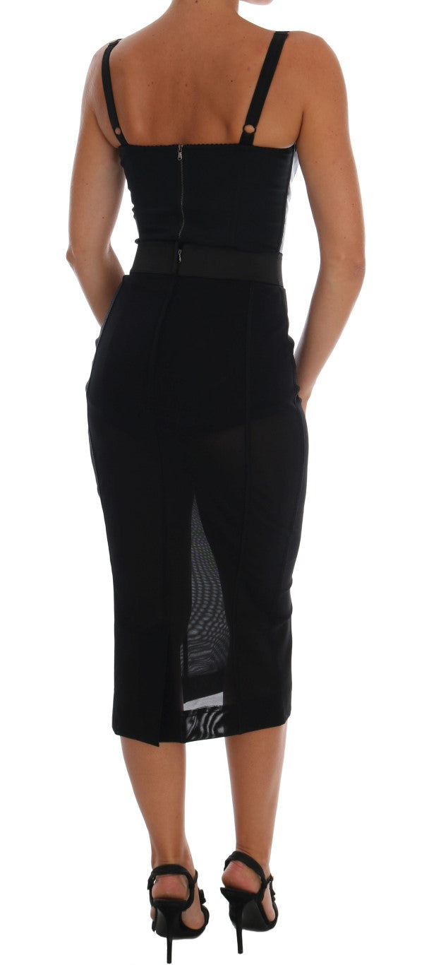 Elegant Black High Waist Pencil Skirt