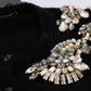 Black Cashmere Crystal Cardigan Sweater