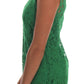 Elegant Green Floral Lace Sleeveless Blouse