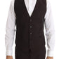 Brown Striped GOLD Slim Fit 3 Piece Suit
