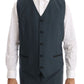 Elegant Blue Wool Silk Men's Suit