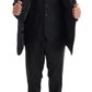 Elegant Gray Wool Three-Piece Suit