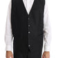 Elegant Gray Wool Three-Piece Suit