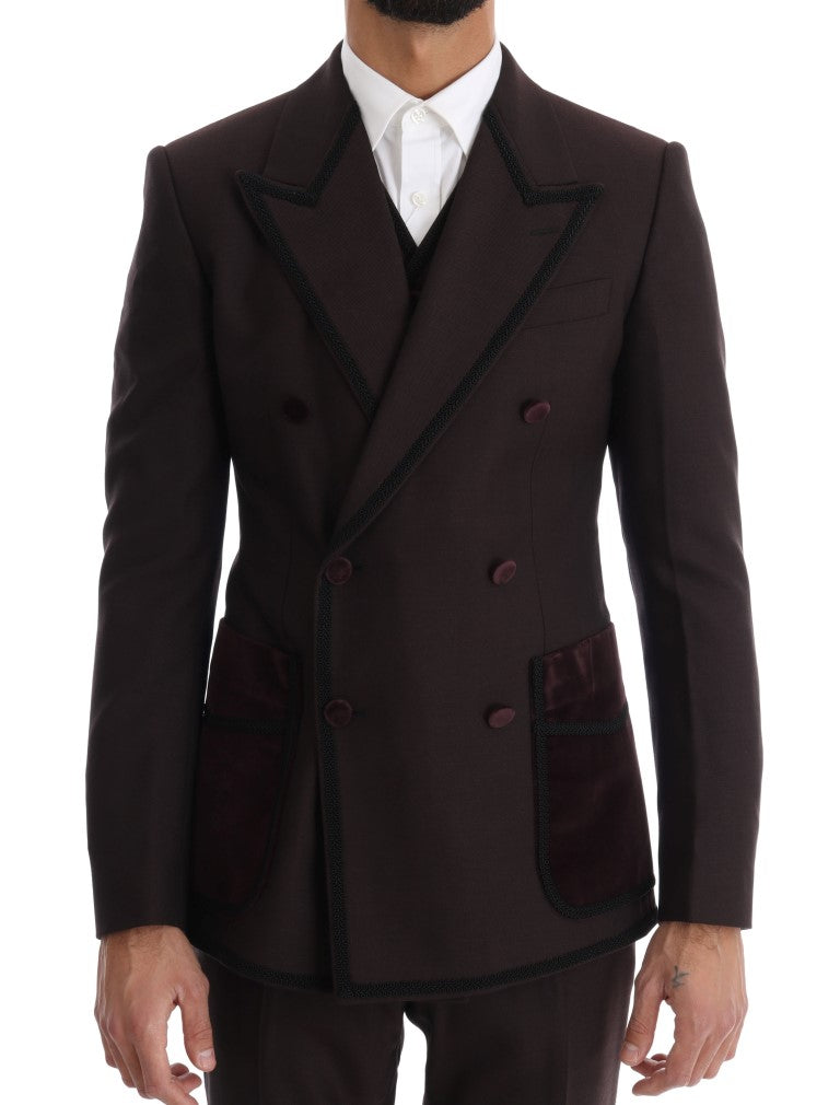 Bordeaux Sicilia Tuxedo - Opulent 3-Piece Suit