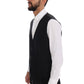 Elegant Black Slim Fit Three Piece Suit
