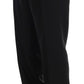 Elegant Black Wool Three-Piece Suit