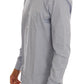 Elegant Blue Checkered Formal Dress Shirt