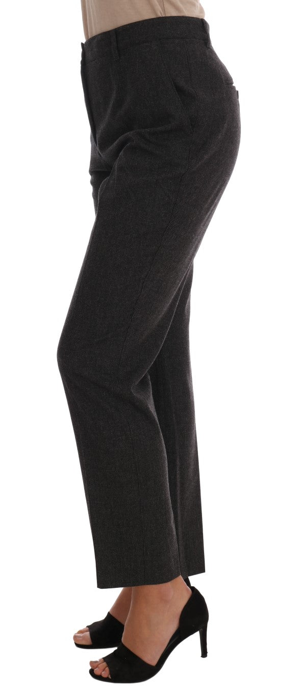 Elegant Gray Straight-Leg Trousers