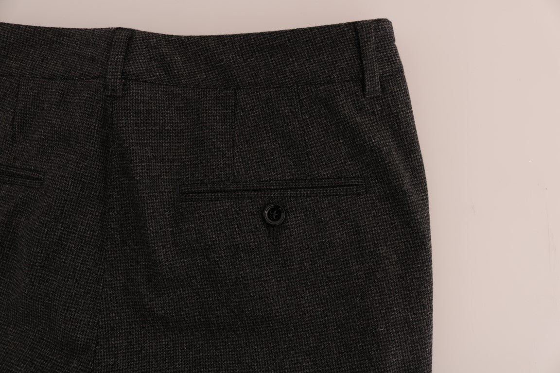 Elegant Gray Straight-Leg Trousers